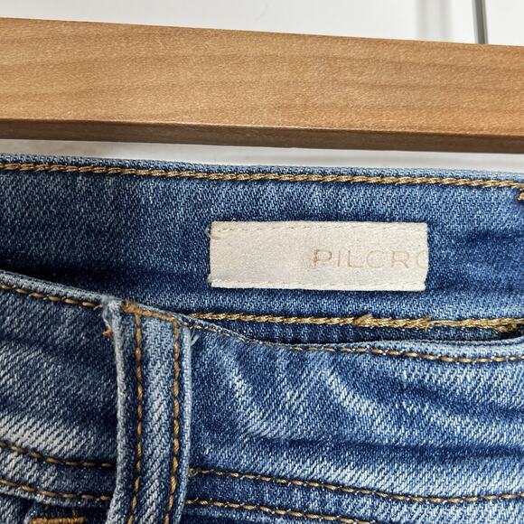 Pilcro Slim Boyfriend Crop Jeans Womens Size 30 Distressed Ripped Mid Rise - Picture 7 of 11